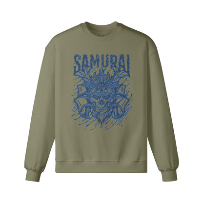 Heavyweight Oversized Sweatshirt blauer Samurai Japan Kunst-ASIA-Shirts