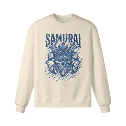 Heavyweight Oversized Sweatshirt blauer Samurai Japan Kunst-ASIA-Shirts