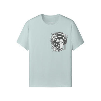 Print T-Shirt Japan Geisha Vorder und Rückseite-ASIA-Shirts