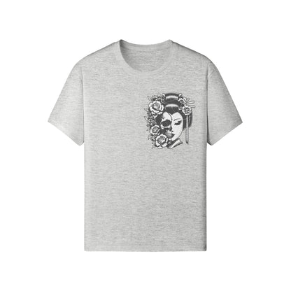 Print T-Shirt Japan Geisha Vorder und Rückseite-ASIA-Shirts