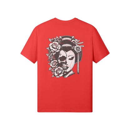 Print T-Shirt Japan Geisha Vorder und Rückseite-ASIA-Shirts