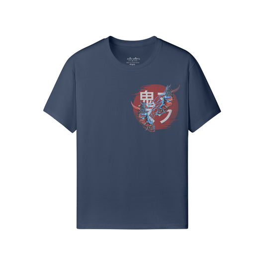 Print T-Shirt Oni Mask Vorder Rückseite Design-ASIA-Shirts ASIA-Shirts