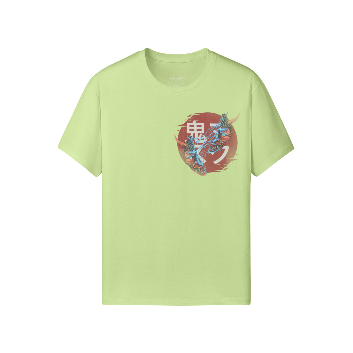 Print T-Shirt Oni Mask Vorder Rückseite Design-ASIA-Shirts