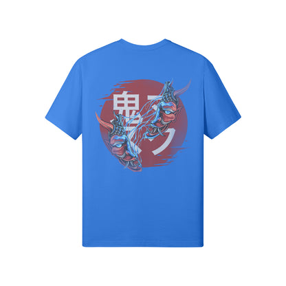 Print T-Shirt Oni Mask Vorder Rückseite Design-ASIA-Shirts