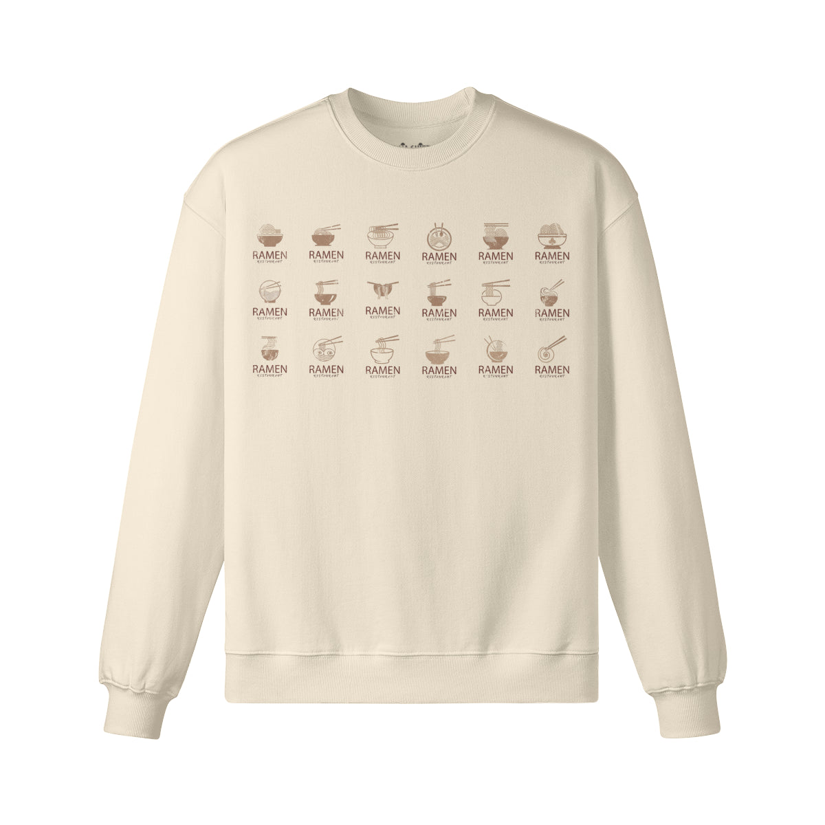 Heavy Oversized Sweatshirt mit coolem Ramen print-ASIA-Shirts