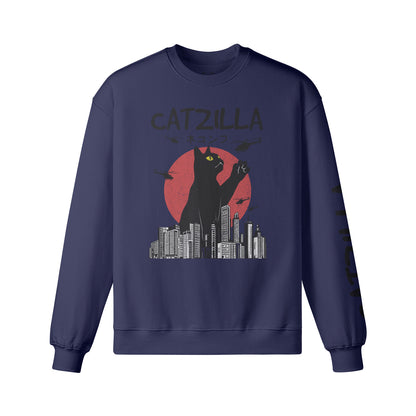 Heavy Oversized Sweatshirt "CATZILLA"-ASIA-Shirts