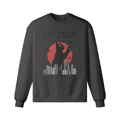 Heavy Oversized Sweatshirt "CATZILLA"-ASIA-Shirts