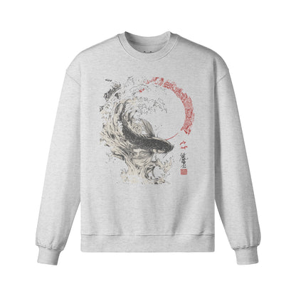 Sweatshirt Heavy Oversized - Print Koi Japan Art-ASIA-Shirts