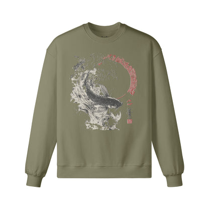 Sweatshirt Heavy Oversized - Print Koi Japan Art-ASIA-Shirts