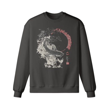 Sweatshirt Heavy Oversized - Print Koi Japan Art-ASIA-Shirts