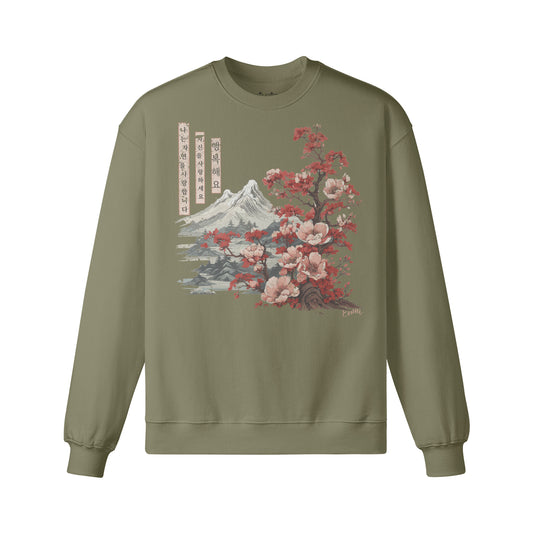 Heavyweight Oversized Sweatshirt - Sakura Blossom Japan Art-ASIA-Shirts ASIA-Shirts