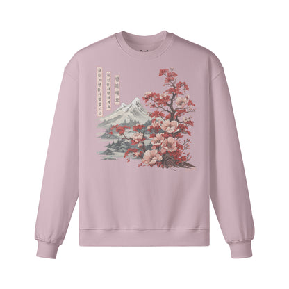 Heavyweight Oversized Sweatshirt - Sakura Blossom Japan Art-ASIA-Shirts