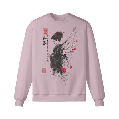 Heavyweight Oversized Sweatshirt - Geisha Japan Art Graphic-ASIA-Shirts