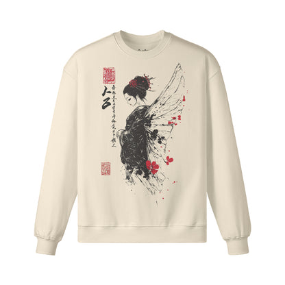 Heavyweight Oversized Sweatshirt - Geisha Japan Art Graphic-ASIA-Shirts
