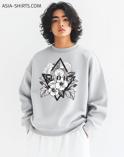 Heavy Oversized Sweatshirt mit Aloha print-ASIA-Shirts
