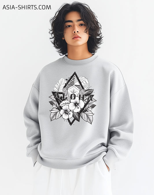 Heavy Oversized Sweatshirt mit Aloha print-ASIA-Shirts ASIA-Shirts