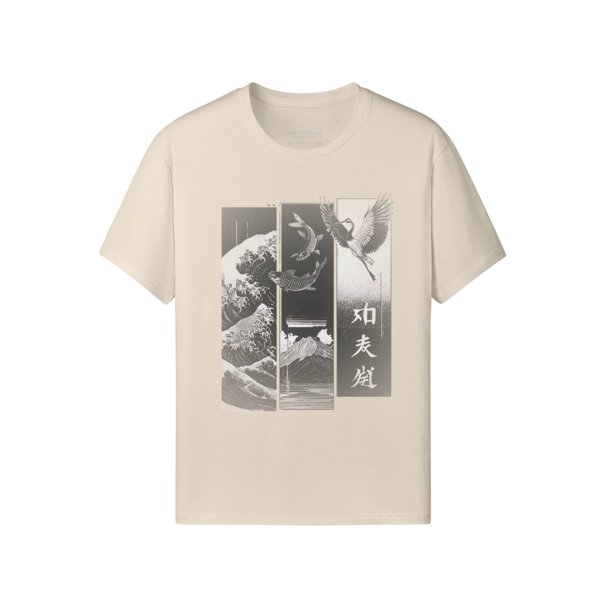Koi & Crane Dark - Edition T-Shirt – Eclipse Gray – Japan Art – Ansicht 12