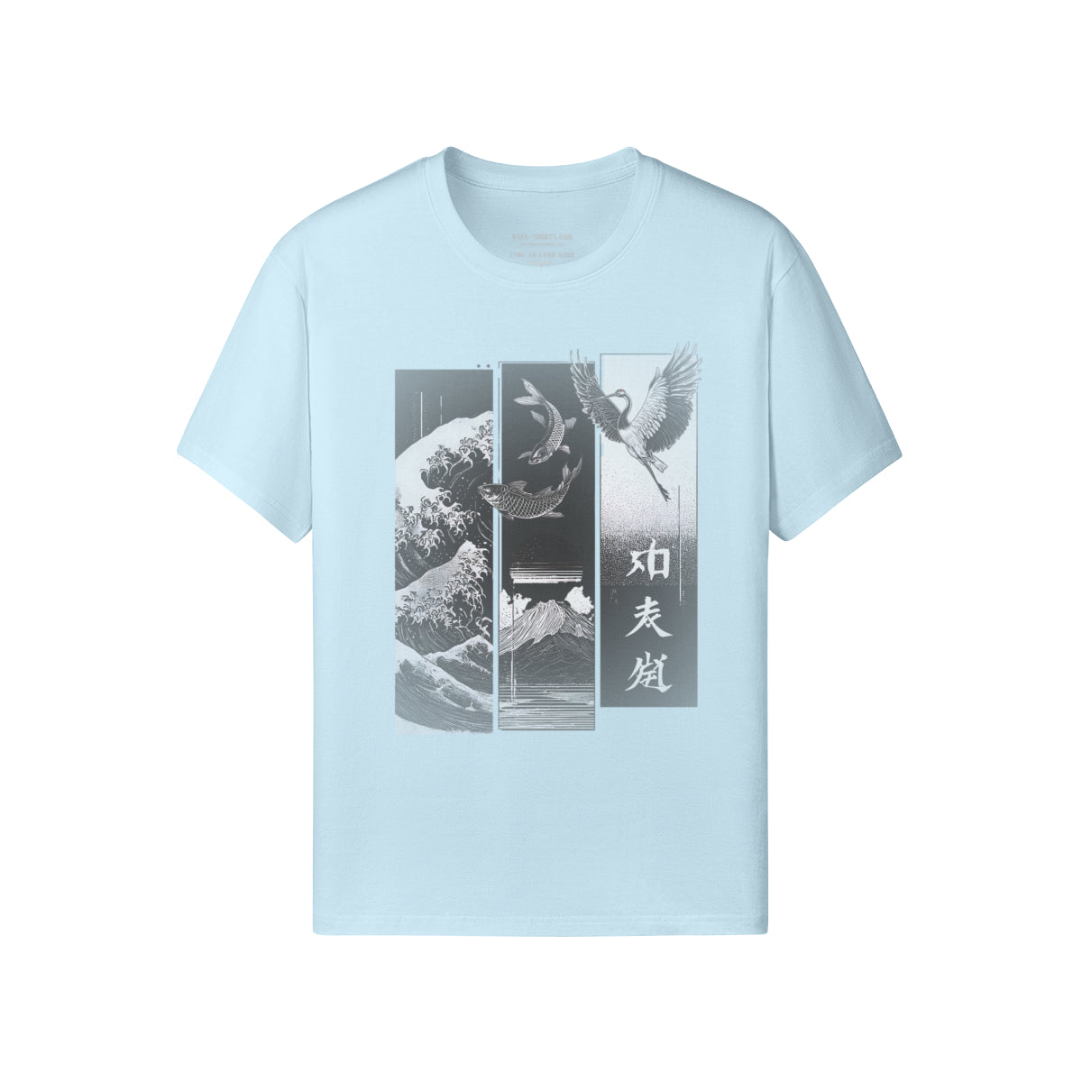 Koi & Crane Dark - Edition T-Shirt – Eclipse Gray – Japan Art – Ansicht 14