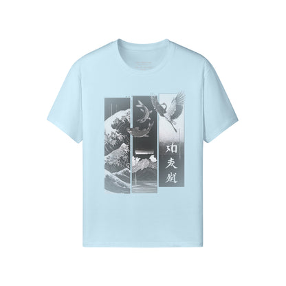 Koi & Crane Dark - Edition T-Shirt – Eclipse Gray – Japan Art – Ansicht 14