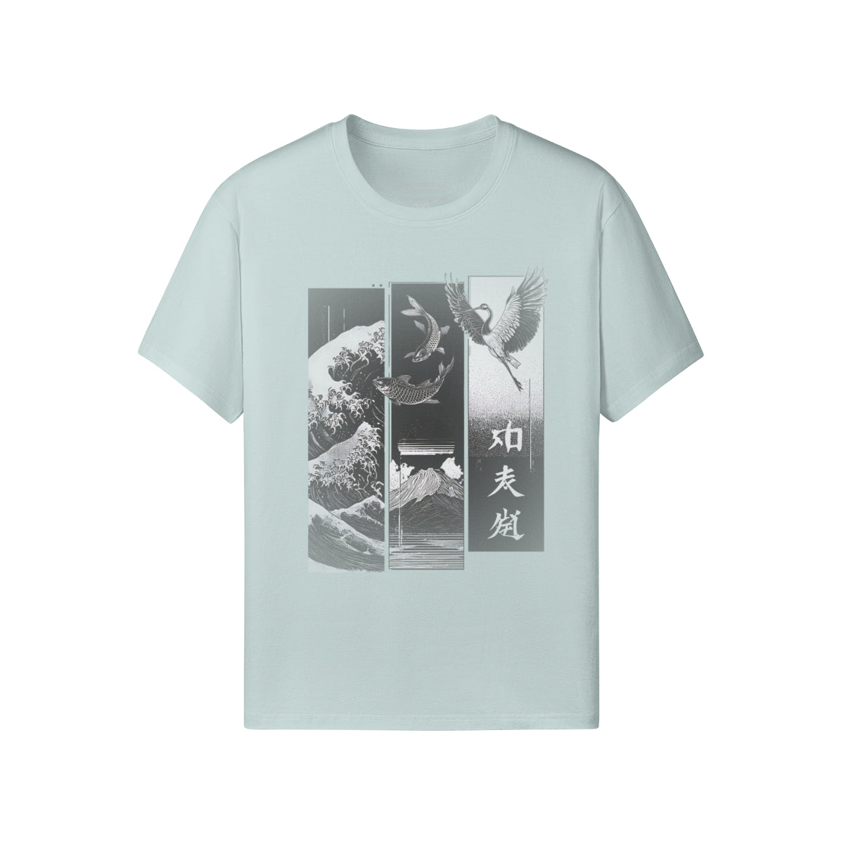 Koi & Crane Dark - Edition T-Shirt – White – Japan Art – Ansicht 15