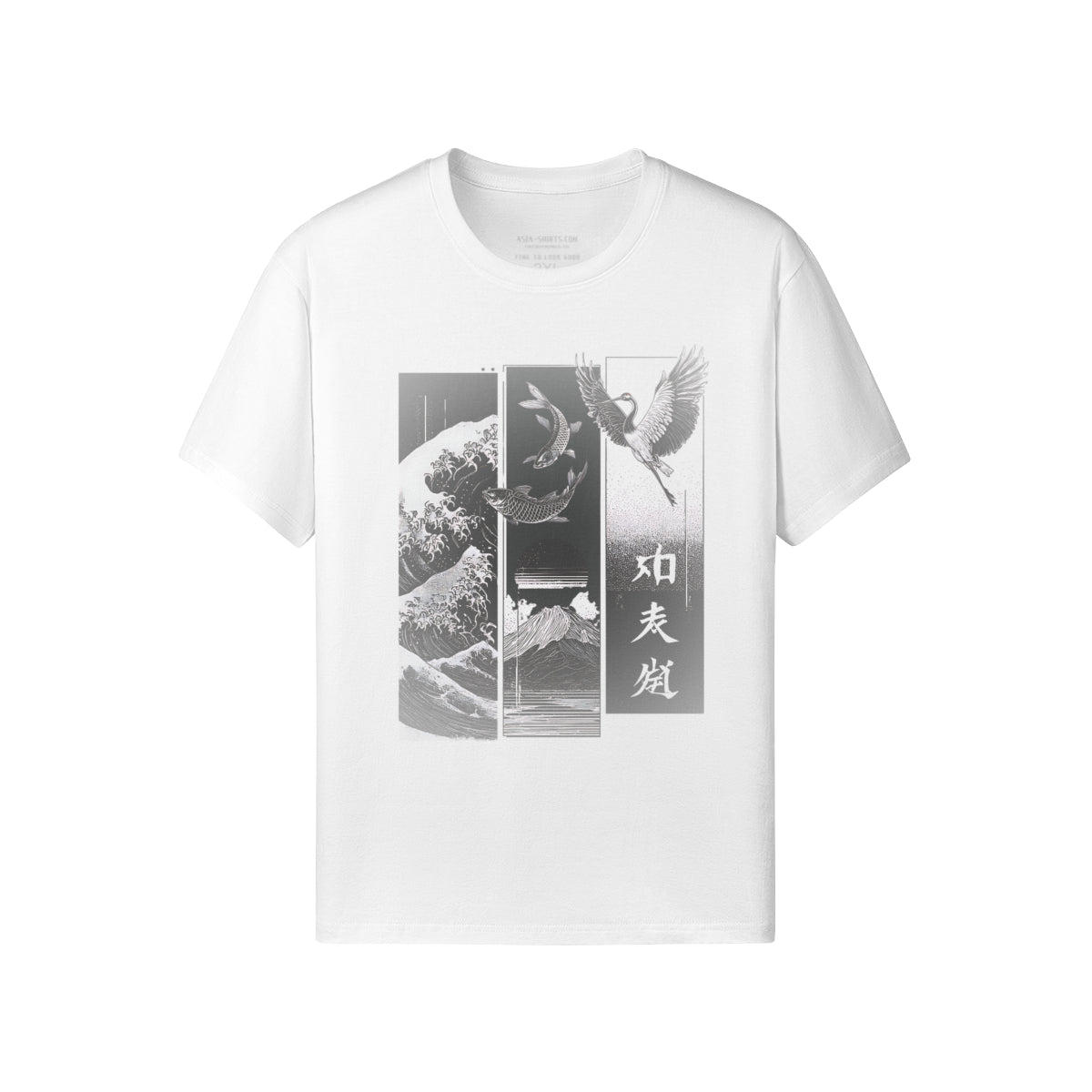 Koi & Crane Dark - Edition T-Shirt – Indigo Blue – Japan Art – Ansicht 7