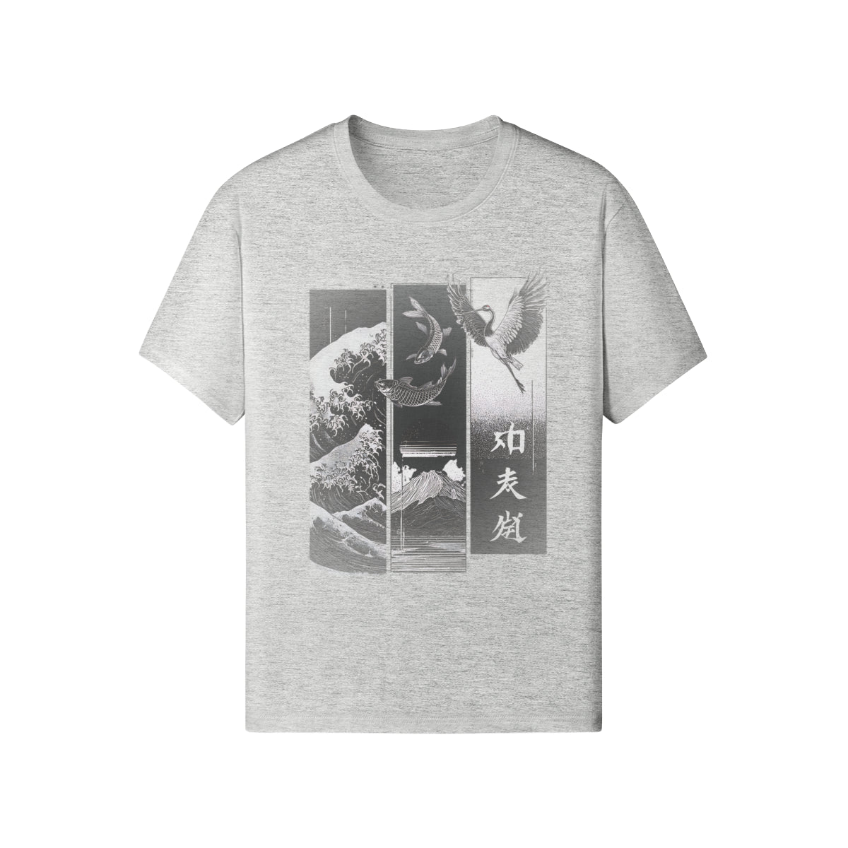 Koi & Crane Dark - Edition T-Shirt – White – Japan Art – Ansicht 18