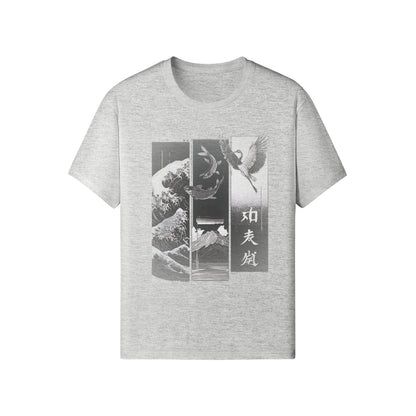 Koi & Crane Dark - Edition T-Shirt – White – Japan Art – Ansicht 18