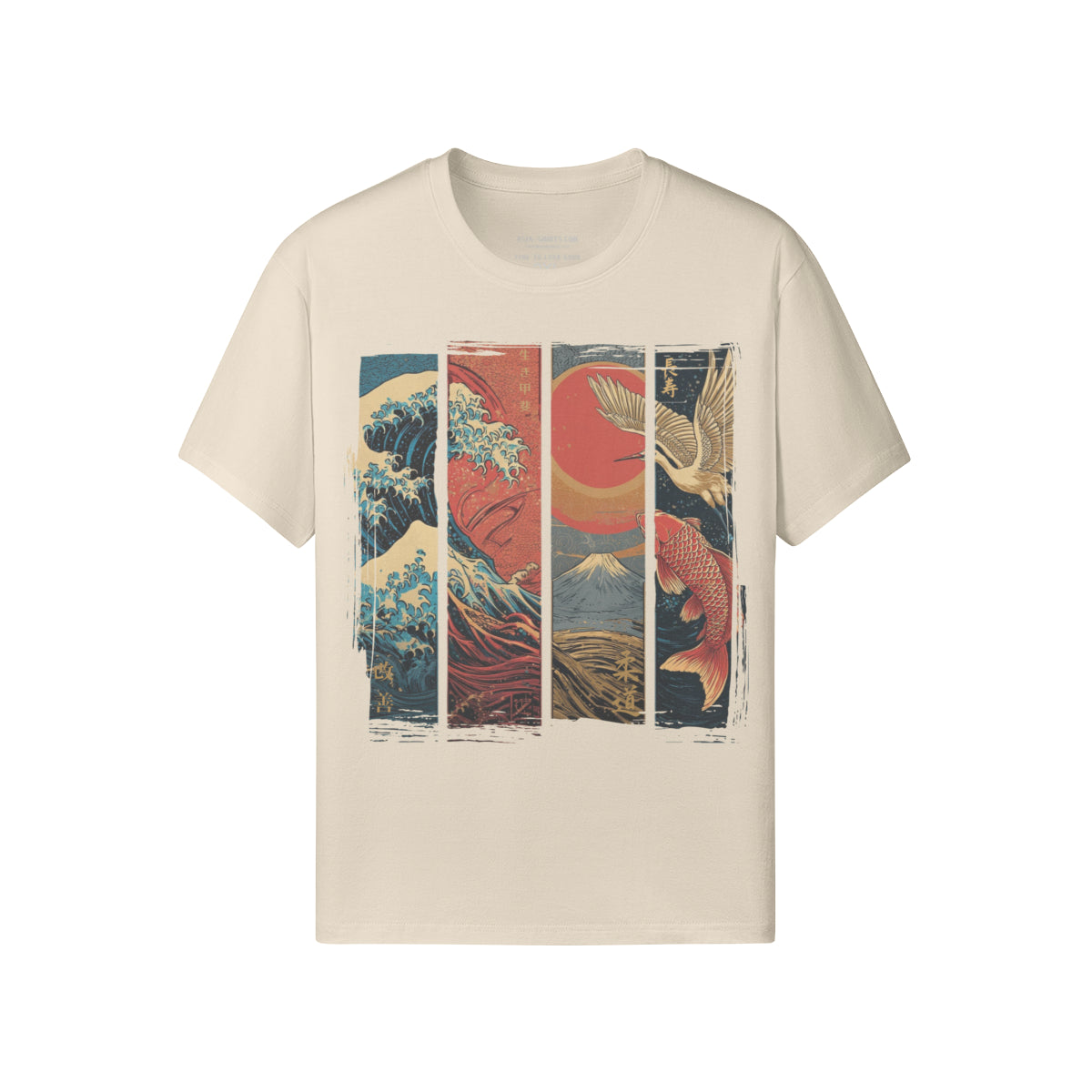 Koi & Crane – Red Sun Edition T-Shirt – Eclipse Gray – Japan Art – Ansicht 12
