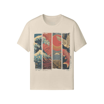 Koi & Crane – Red Sun Edition T-Shirt – Eclipse Gray – Japan Art – Ansicht 12