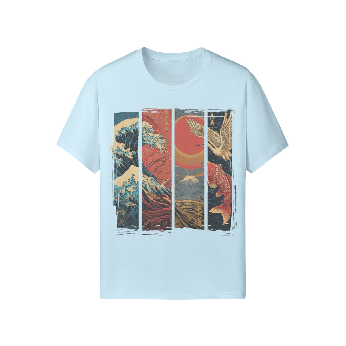 Koi & Crane – Red Sun Edition T-Shirt – Eclipse Gray – Japan Art – Ansicht 14
