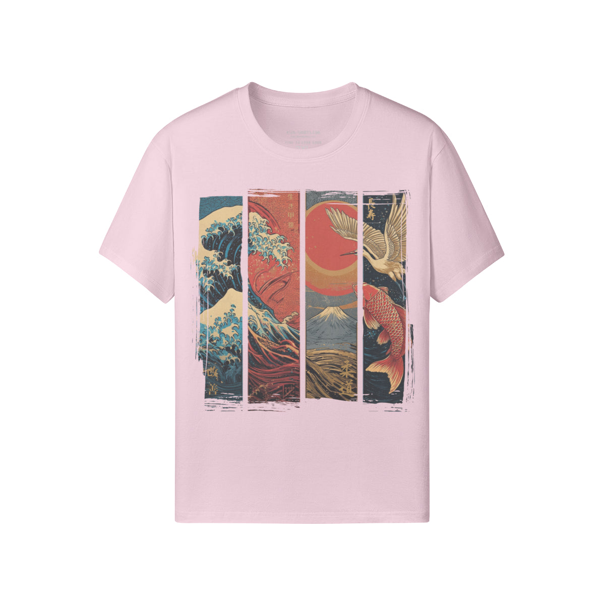 Koi & Crane – Red Sun Edition T-Shirt – White – Japan Art – Ansicht 17