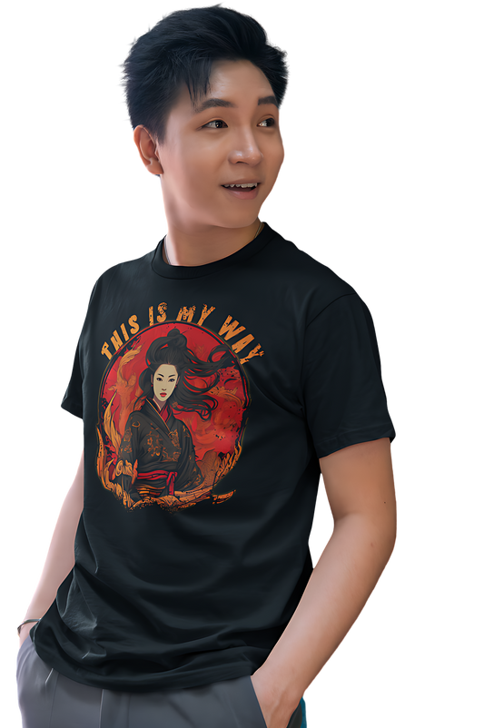 Retro Geisha Shirt Japan Spirit "This is my Way" Classic Fit - Crew Neck T-Shirt