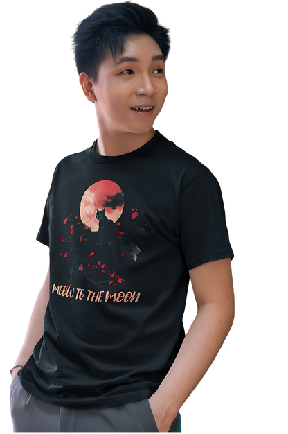 Cat Shirt "Meow to the Moon" Shirt, Cat Lover meow to the moon Classic Fit - Crew Neck T-Shirt