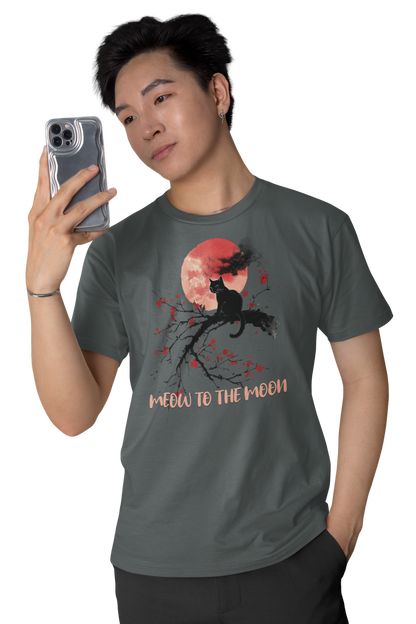 Cat Shirt "Meow to the Moon" Shirt, Cat Lover meow to the moon Classic Fit - Crew Neck T-Shirt