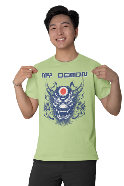 My Demon Retro Shirt Japan Style Oni Mask Classic Fit - Crew Neck T-Shirt