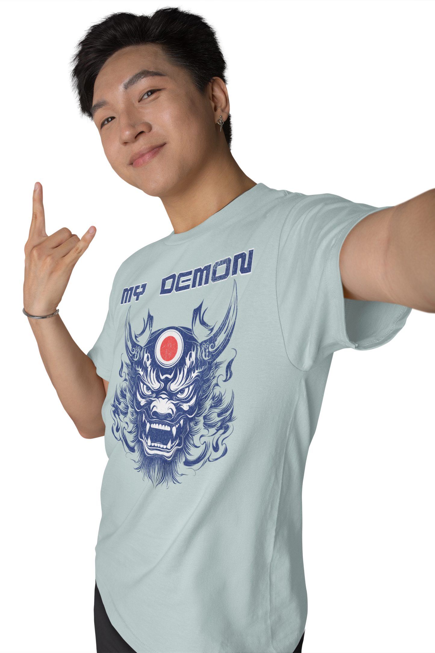 My Demon Retro Shirt Japan Style Oni Mask Classic Fit - Crew Neck T-Shirt