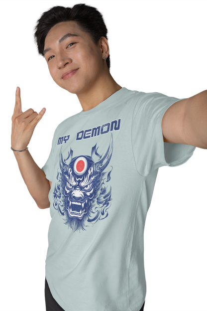 My Demon Retro Shirt Japan Style Oni Mask Classic Fit - Crew Neck T-Shirt