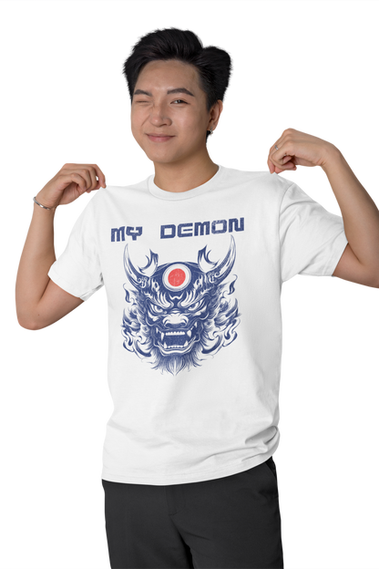 My Demon Retro Shirt Japan Style Oni Mask Classic Fit - Crew Neck T-Shirt