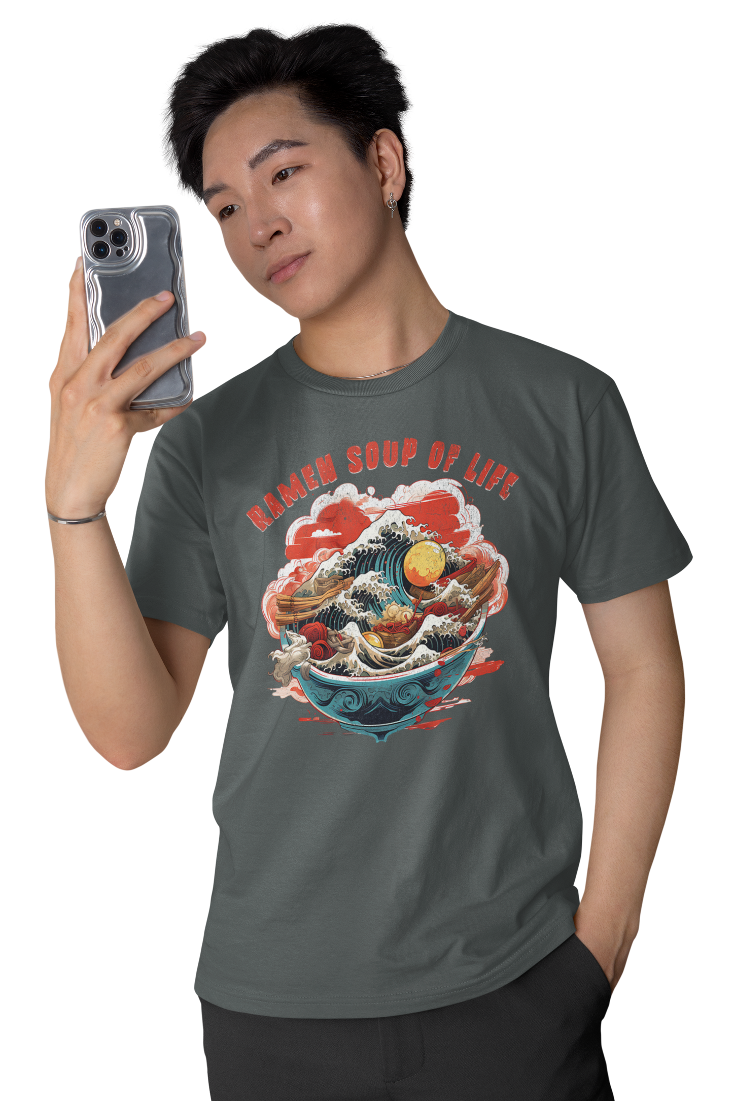 Retro RAMEN Soup Shirt Raman Soup of Life Shirt Classic Fit - Crew Neck T-Shirt