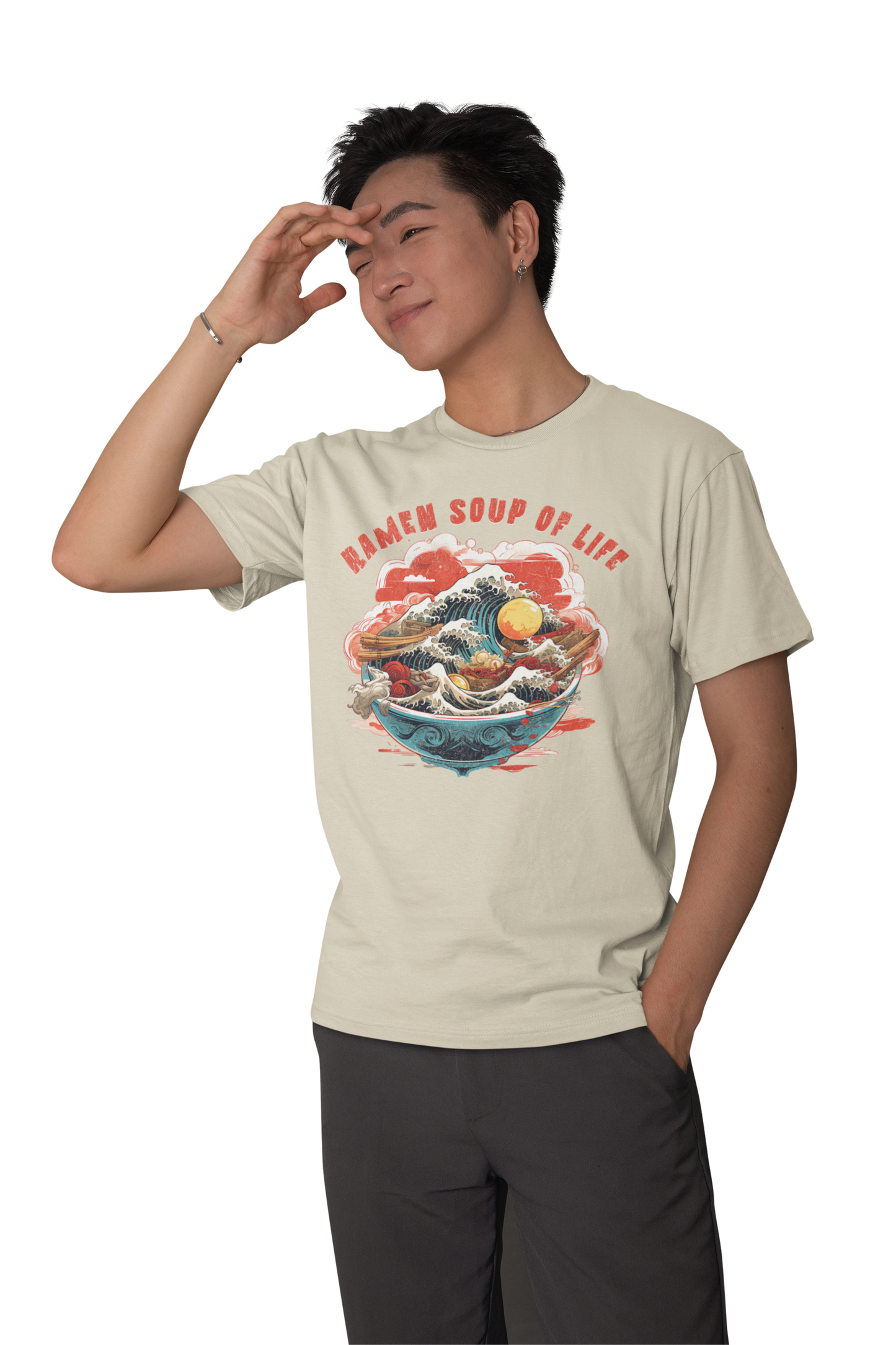 Retro RAMEN Soup Shirt Raman Soup of Life Shirt Classic Fit - Crew Neck T-Shirt