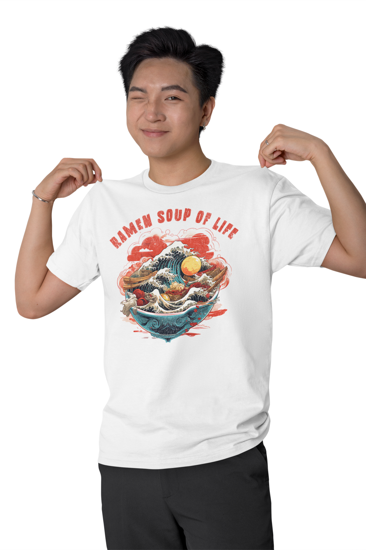 Retro RAMEN Soup Shirt Raman Soup of Life Shirt Classic Fit - Crew Neck T-Shirt