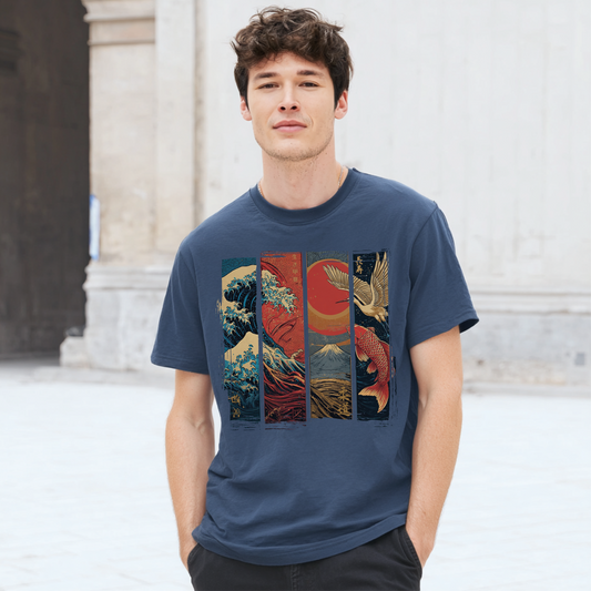 Koi & Crane – Red Sun Edition T-Shirt ASIA-Shirts