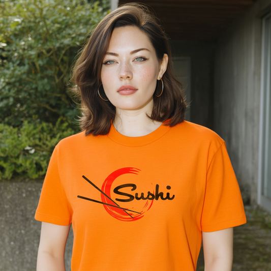 Shirt mit einfachem aber wirkungsvollen Sushi Print ASIA-Shirts