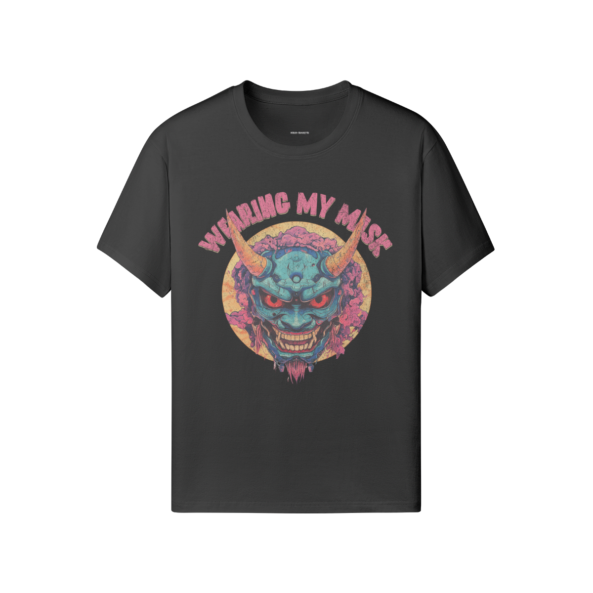 Retro Oni Mask Shirt "Wearing my Mask" Classic Fit - Crew Neck T-Shirt Oni Mask