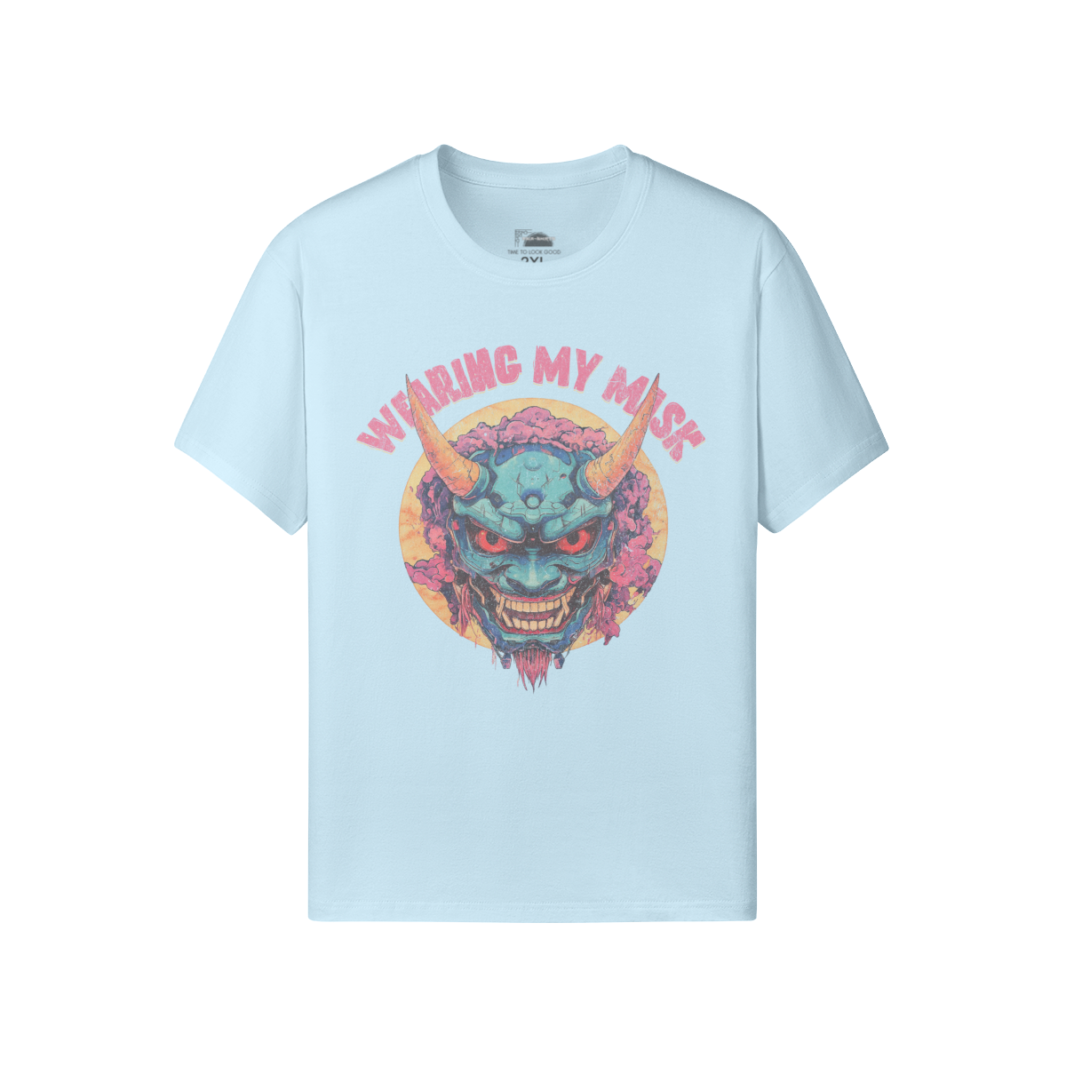 Retro Oni Mask Shirt "Wearing my Mask" Classic Fit - Crew Neck T-Shirt Oni Mask