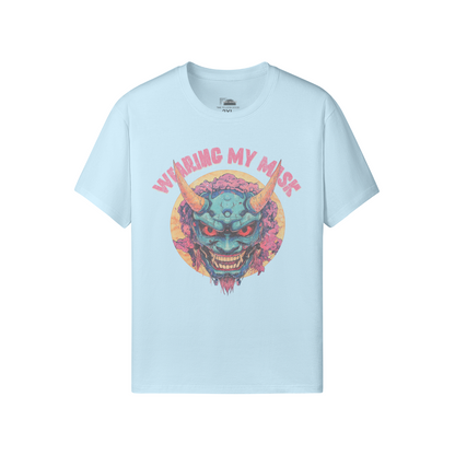 Retro Oni Mask Shirt "Wearing my Mask" Classic Fit - Crew Neck T-Shirt Oni Mask