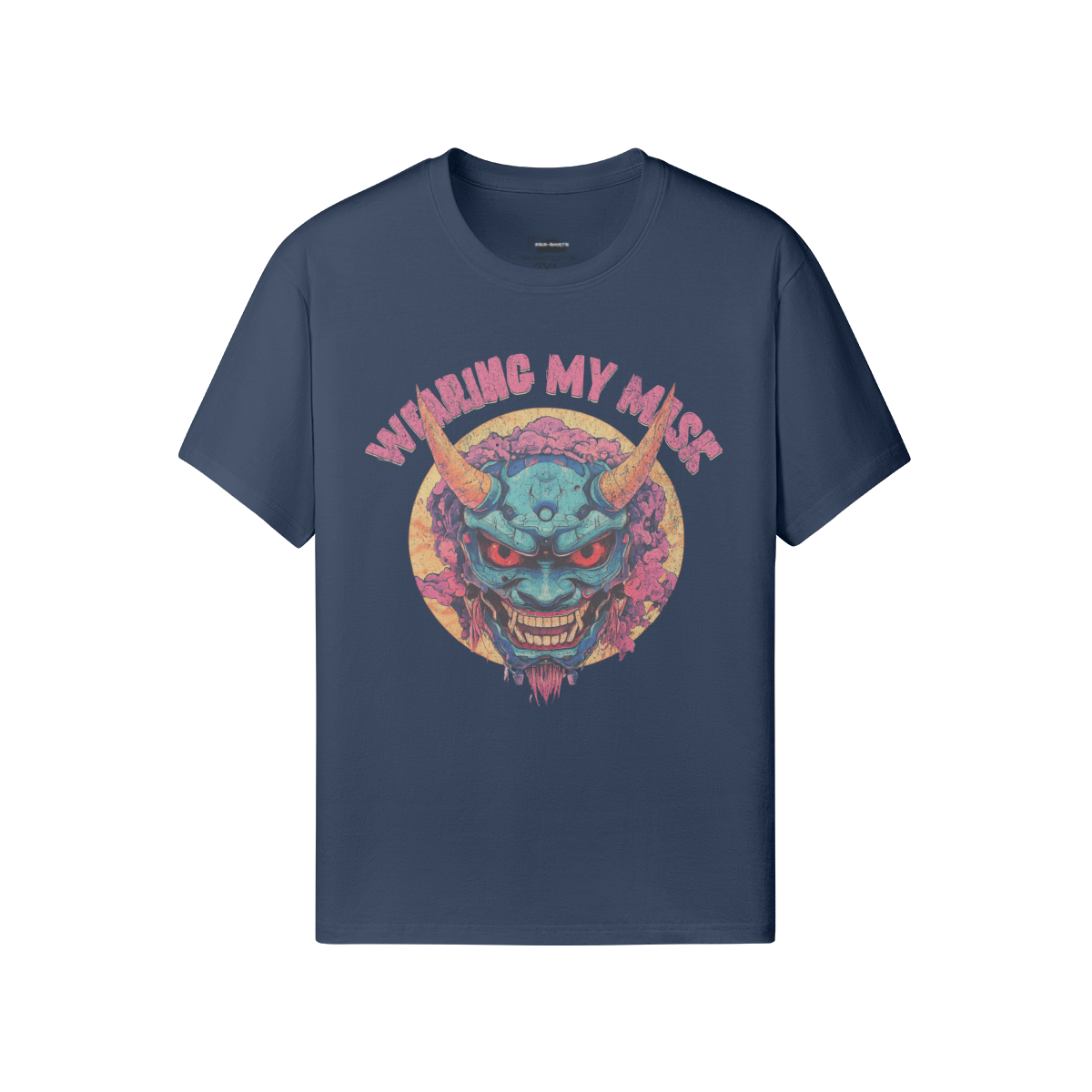 Retro Oni Mask Shirt "Wearing my Mask" Classic Fit - Crew Neck T-Shirt Oni Mask