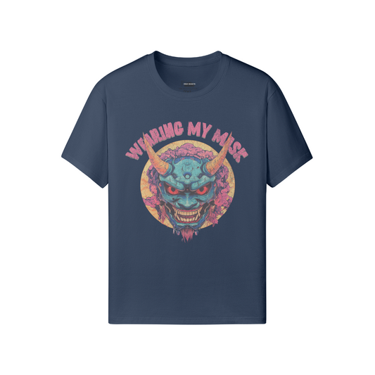 Ausgefallenes T-Shirt für Männer und Damen mit Oni Mask print - ASIA-Shirts ASIA-Shirts