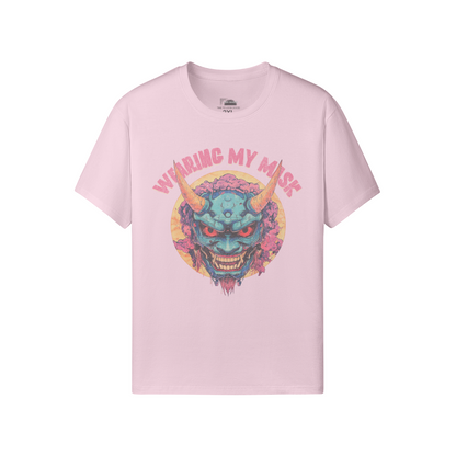 Retro Oni Mask Shirt "Wearing my Mask" Classic Fit - Crew Neck T-Shirt Oni Mask