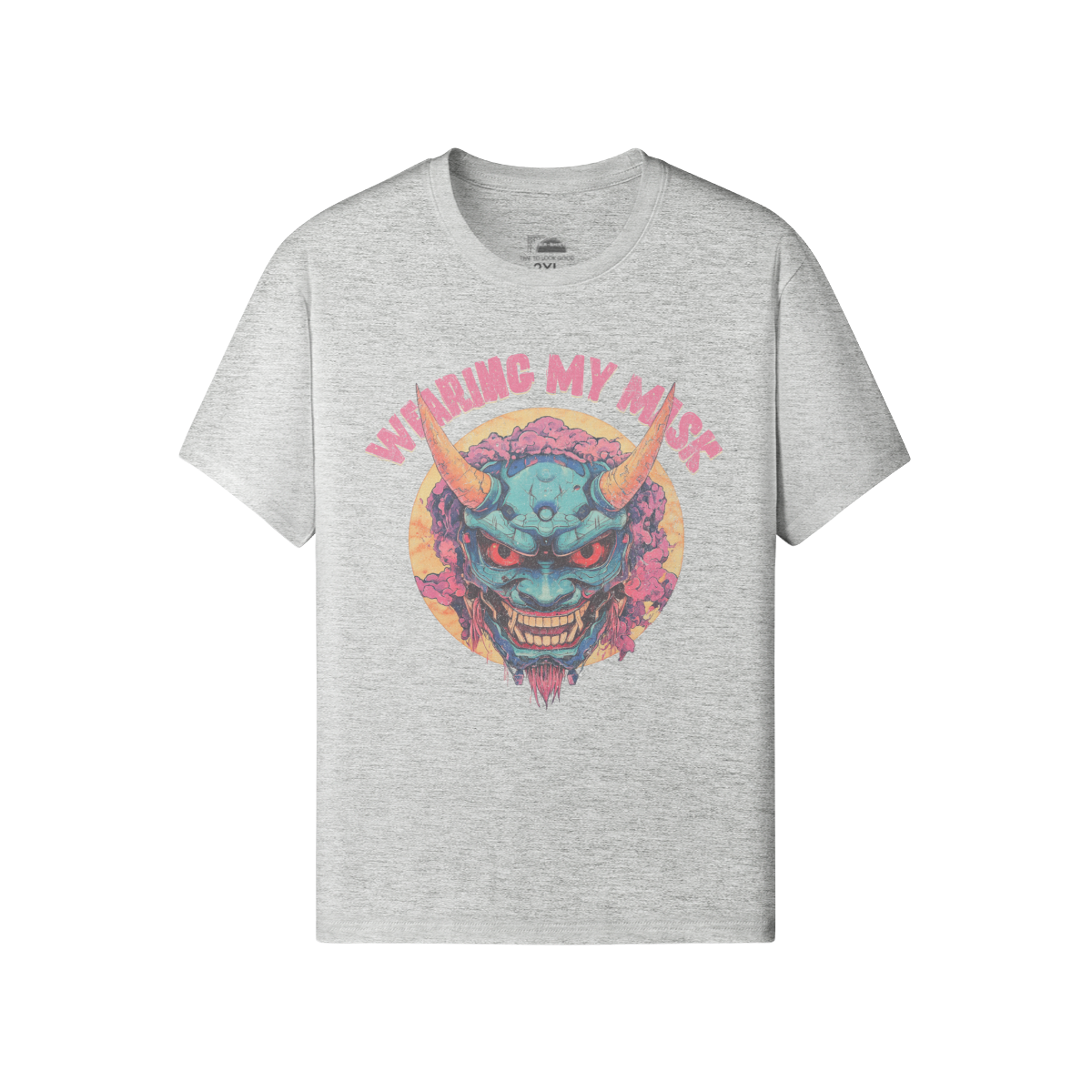 Retro Oni Mask Shirt "Wearing my Mask" Classic Fit - Crew Neck T-Shirt Oni Mask